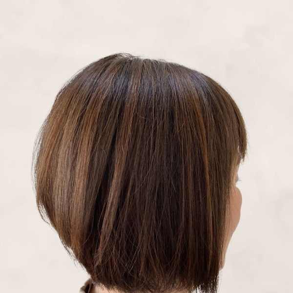 40代◎ナノミスト導入でうるつやブラウン×前下がりボブ
