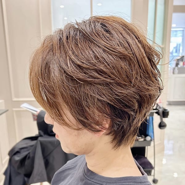大人のニュアンスパーマショート30代/40代/50代