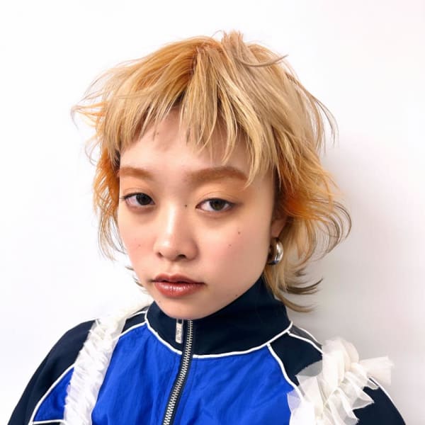 【天神】オレンジルーツカラー/ショートウルフ☆山之内