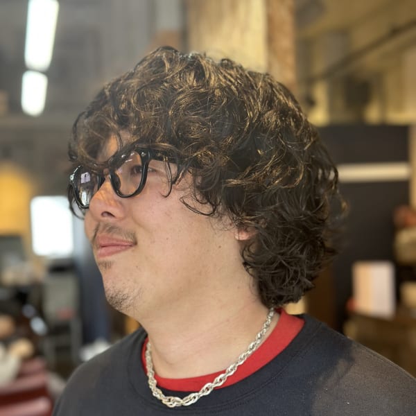 セミロング×パーマ