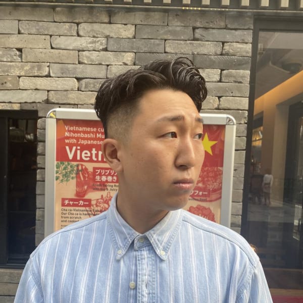 メンズカット　かきあげパーマスタイル20代|ドルクス日本橋