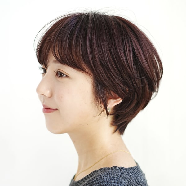 切りっぱなしボブ美髪ピンクブラウンエアリーロング[銀座]