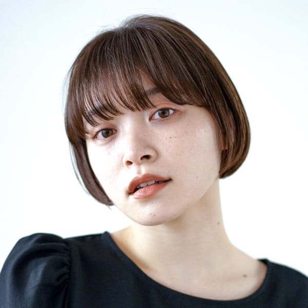 切りっぱなしボブ美髪ピンクブラウンエアリーロング[銀座]