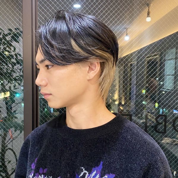 メンズウルフ/インナーカラーブロンド