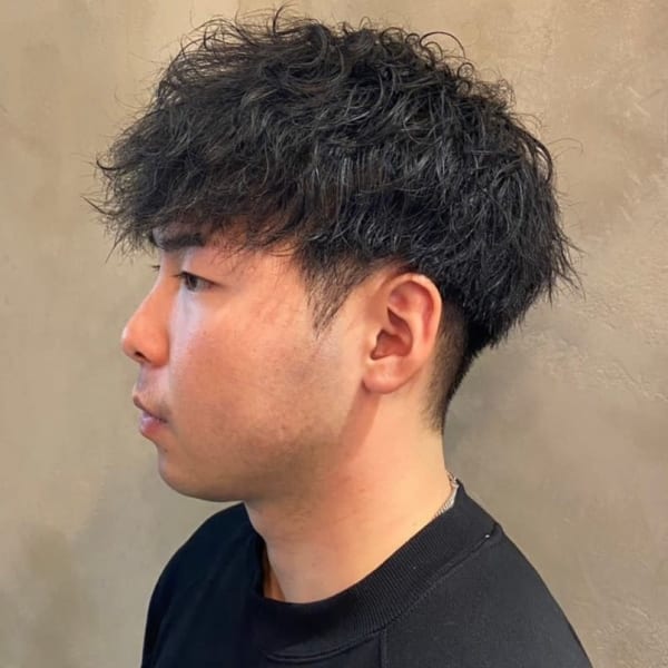 ツイストスパイラルパーマ ツーブロック マッシュパーマ