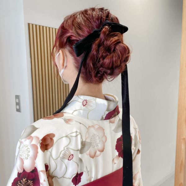 【hinari】#卒業式ヘア #お団子アレンジ 