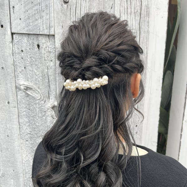 ロング×ハーフアップ