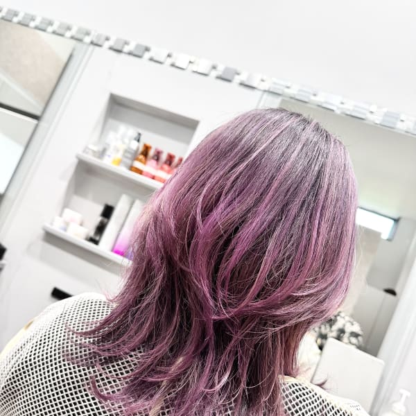 ピンクパープルバレイヤージュ