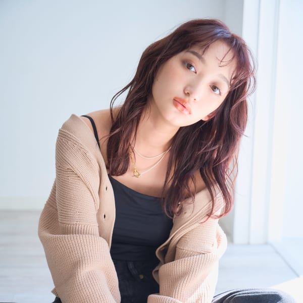 ベビーバングウルフパーマ