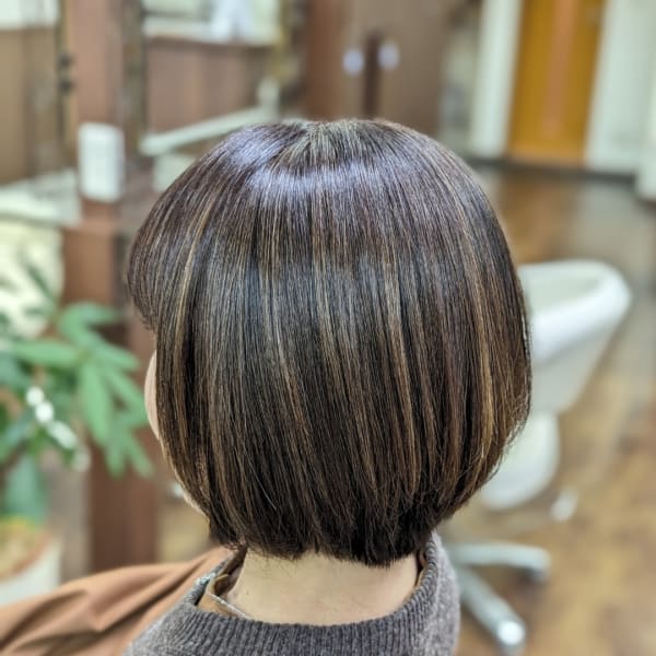 縮毛矯正×髪質改善×リタッチカラー