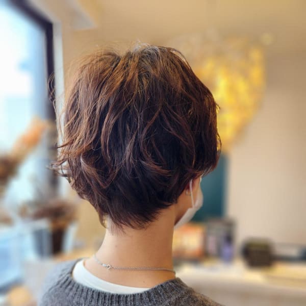 大人ショートにパーマ♪