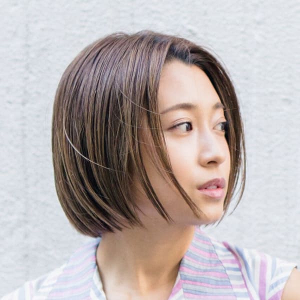 前髪なしショート/ボブショート/ショコラアッシュ/モード
