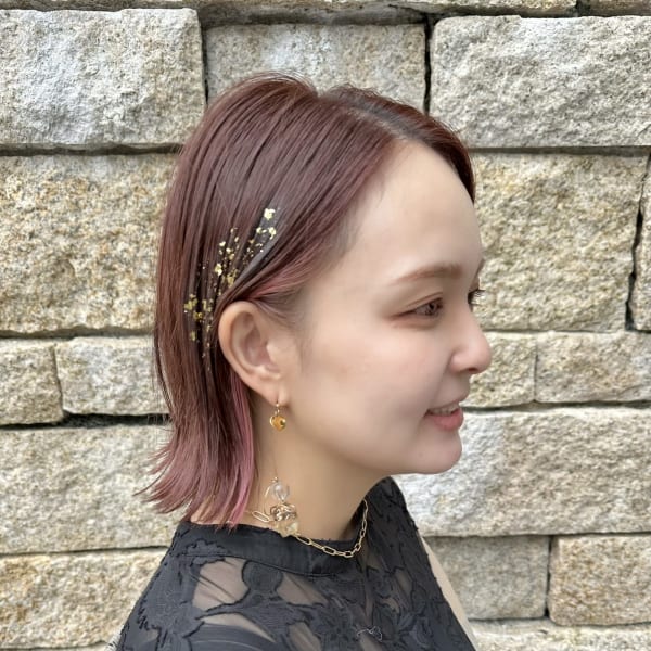 お呼ばれヘア/金箔ヘア