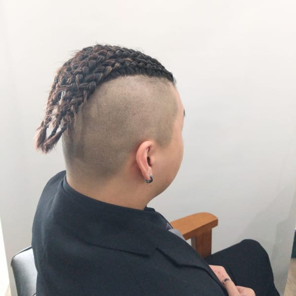 【afresh hair】メンズカット+コーンロウ風編み込み