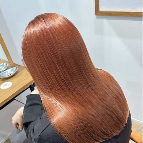 オレンジブリーチダブルカラー髪質改善トリートメント