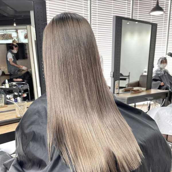 切りっぱなしボブ エアリーロング 美髪 ピンクブラウン