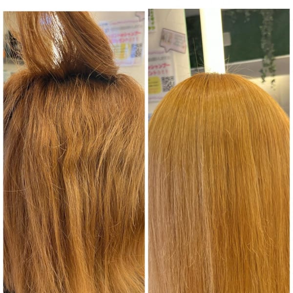 ブリーチ毛でも出来る縮毛矯正「酸性ストレート」