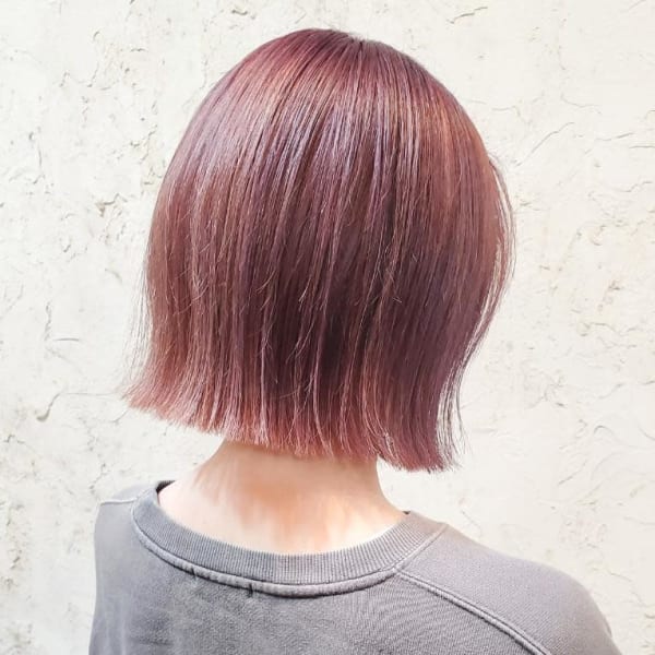 【Flor_戸塚】*外はねボブ+ラズベリーピンクベージュ*