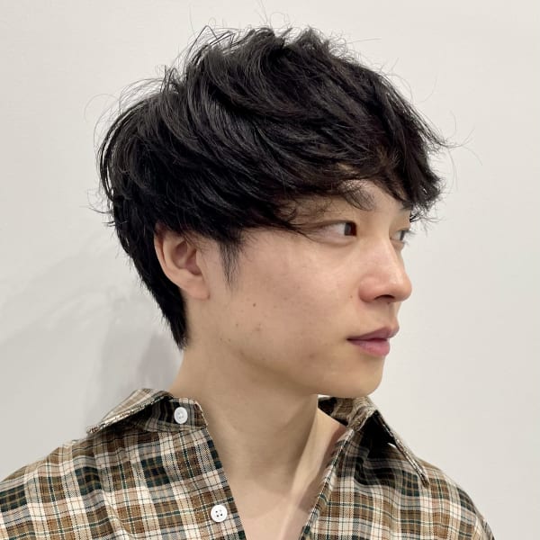 センターパート/カルマパーマ/ショート