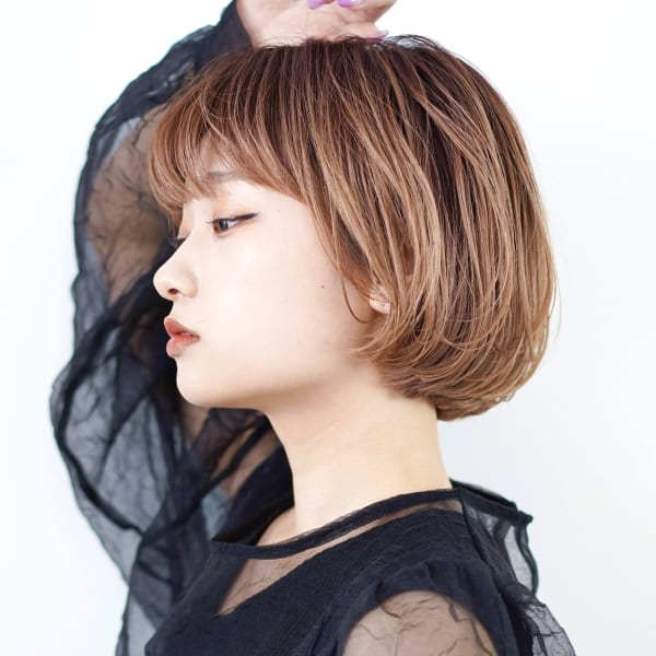 大人可愛い丸みボブ