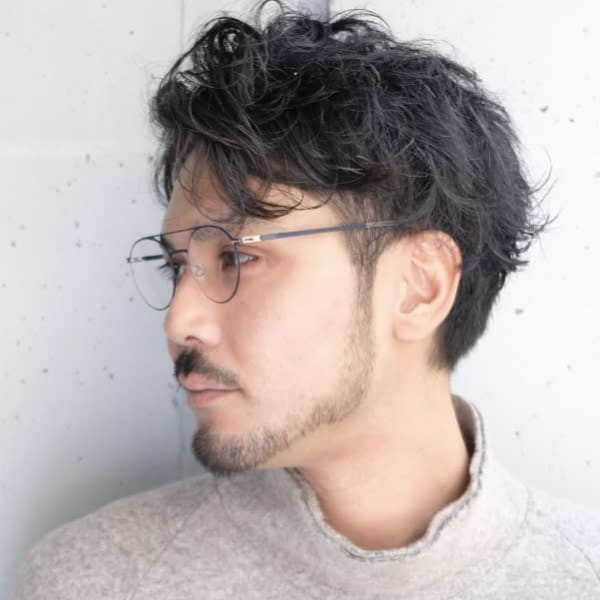 センターパート/パーマ/ツーブロック