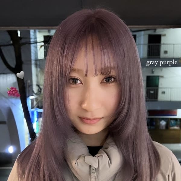 ラベンダーグレージュ/レイヤー/10代20代/ブリーチ