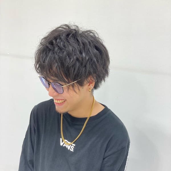 メンズ　パーマ風アレンジ