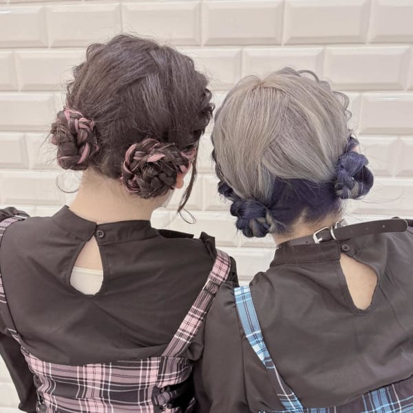 ねじり編み込み×ツインお団子*まゆ