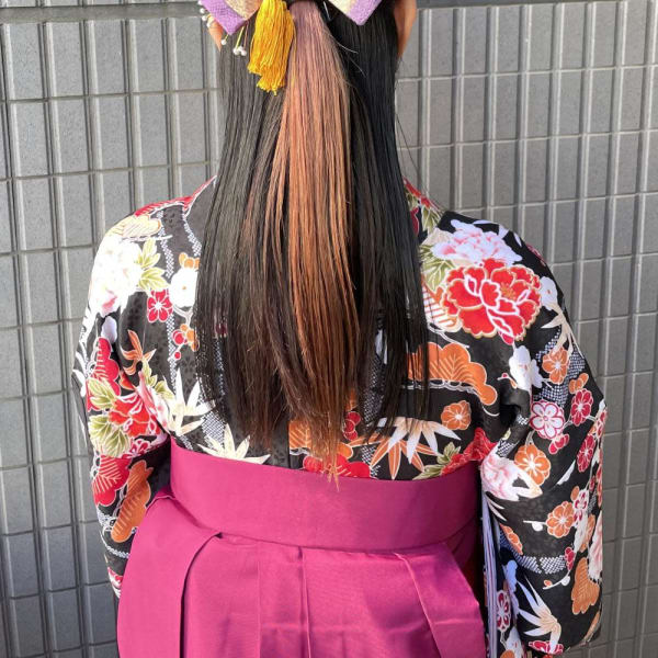 卒業式ヘア/ハーフアップ/袴ヘアアレンジ/袴アレンジ/着付け