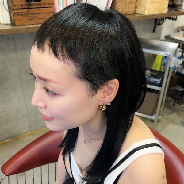 個性派デザインカット×マッシュウルフ