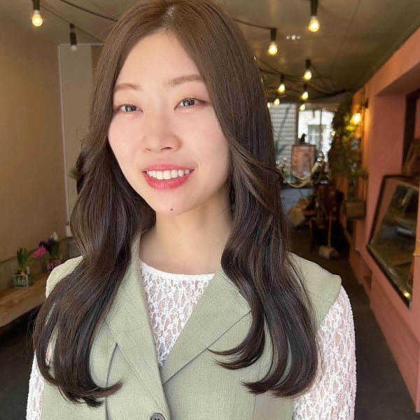 オリーブグレージュ×ロング