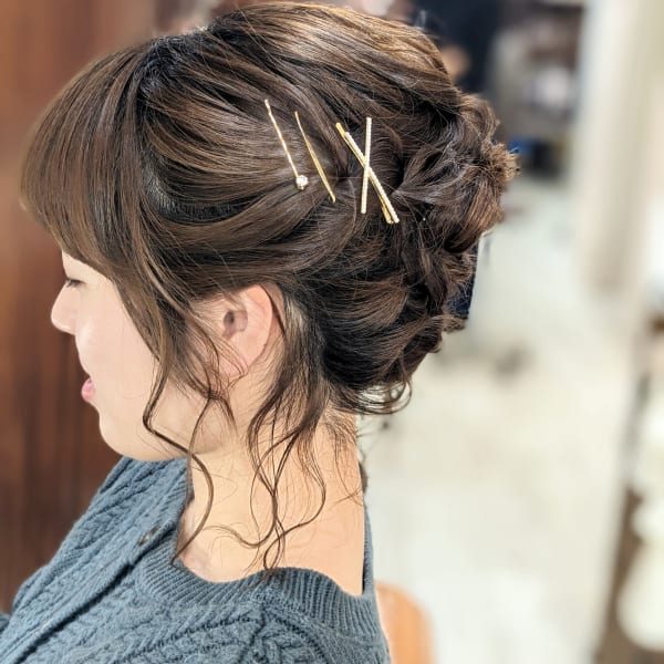 編み込みアップ