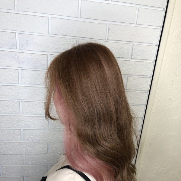 ピンク×イヤリングカラー