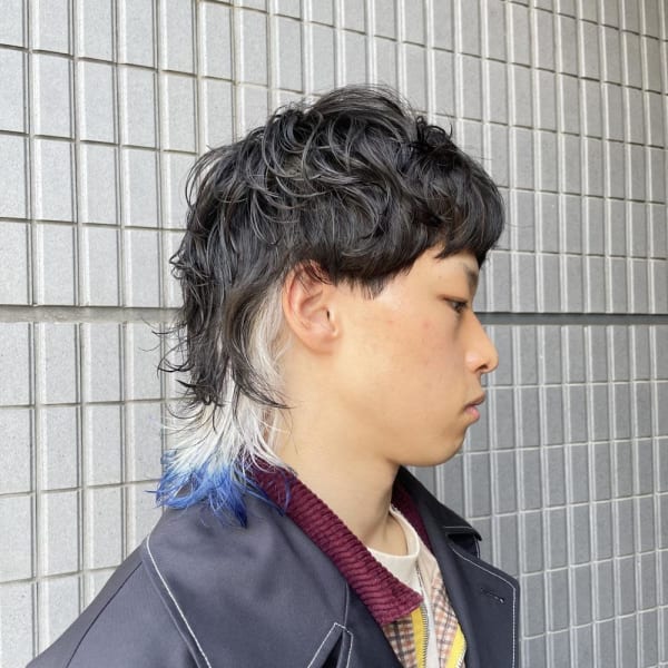 ブリーチあり/ハイトーンカラー/ホワイトブロンド/ブルー