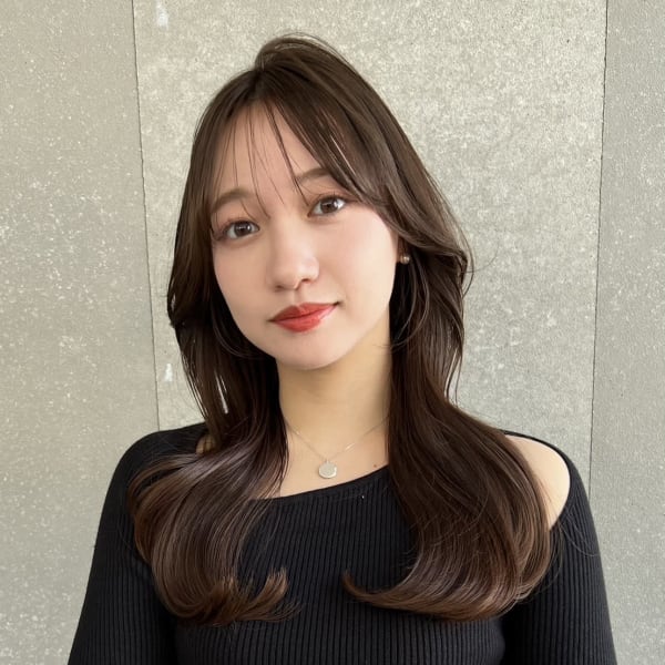 韓国風ワンホンレイヤーカット くびれ ウルフ 顔周り|Reve by Lond