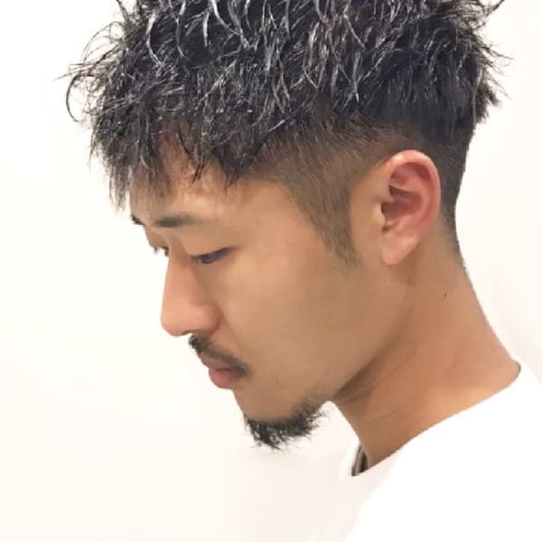 【ツイストスパイラルパーマ】アップバングツーブロマッシュ