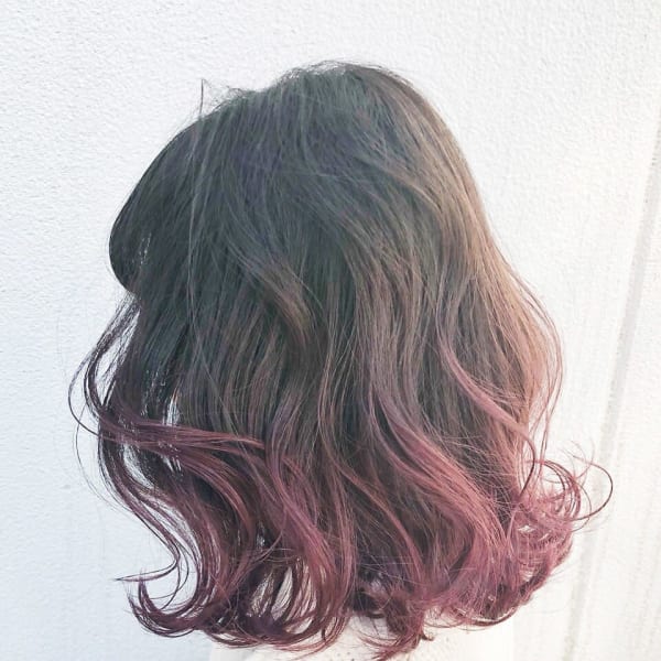 ピンクパープルグラデーションボブ_ba114822