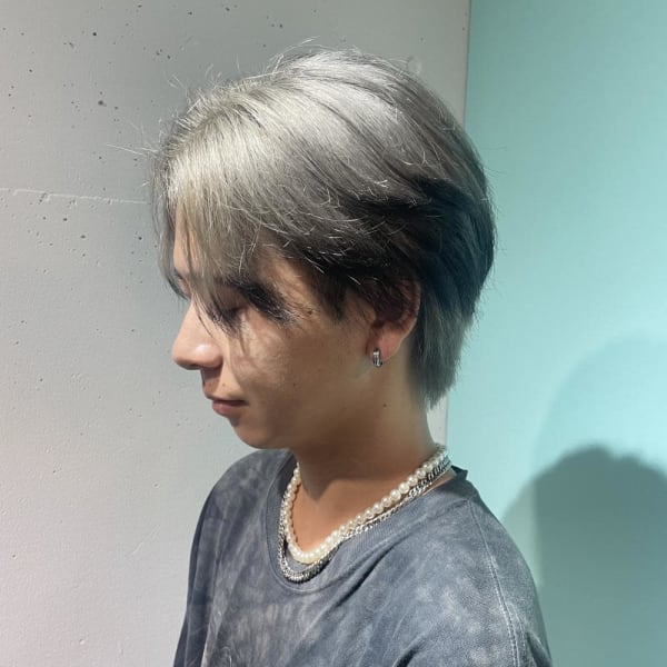 センターパート/メンズハイトーン/エンドカラー