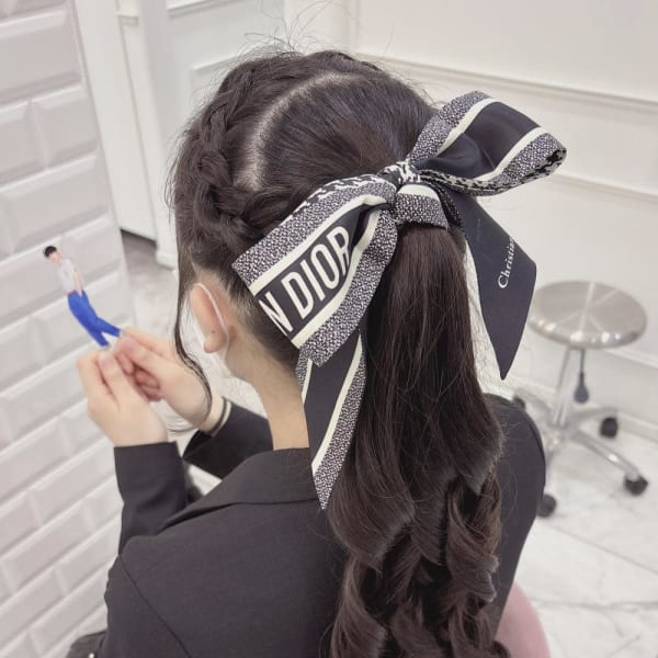 編み込みカチューシャとポニーテール*まゆ