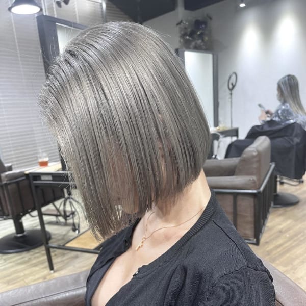 切りっぱなしボブ エアリーロング 美髪 ピンクブラウン