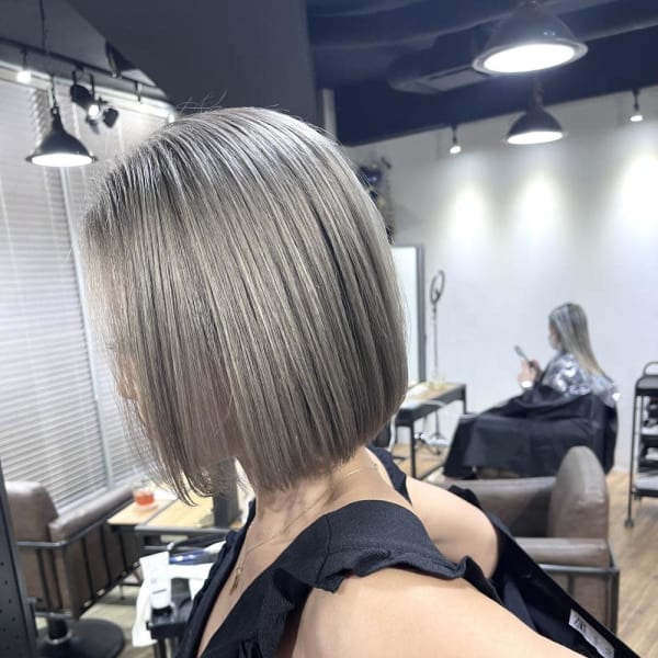 切りっぱなしボブ エアリーロング 美髪 ピンクブラウン