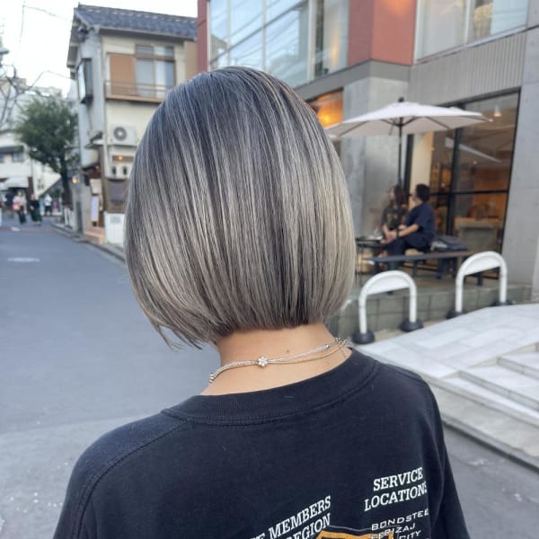 切りっぱなしボブ エアリーロング 美髪 ピンクブラウン