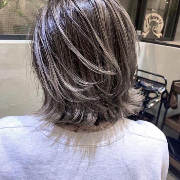 切りっぱなしボブ エアリーロング 美髪 ピンクブラウン