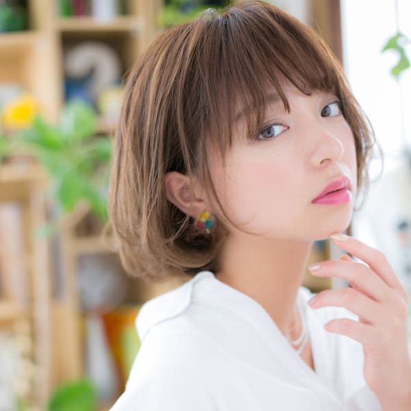 ラフニュアンスバレイヤージュくせ毛風ボブ　ボブパーマ