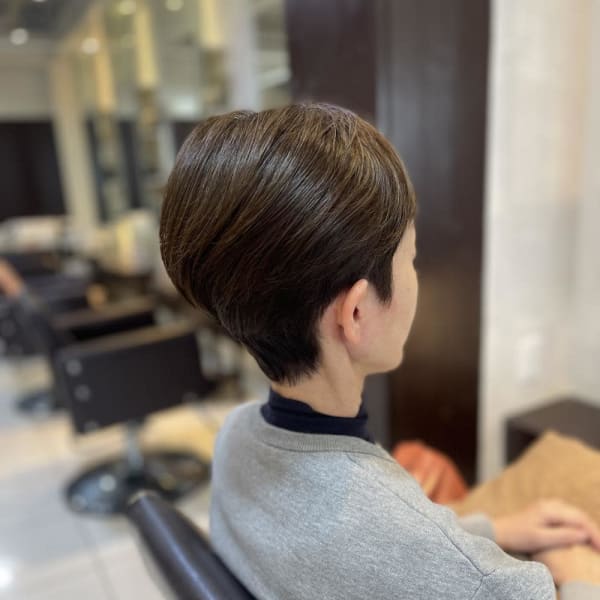 ショートヘア+白髪ぼかしからー