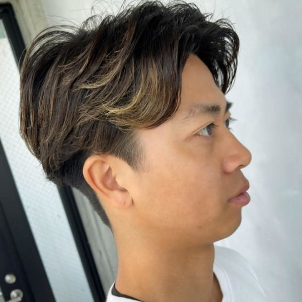 ワンカールパーマ/ハンサムショート/センター分けショート