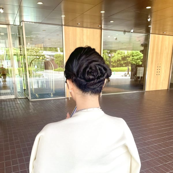 ヘアーアレンジ#結婚式参列者ヘアーセット/担当仙波