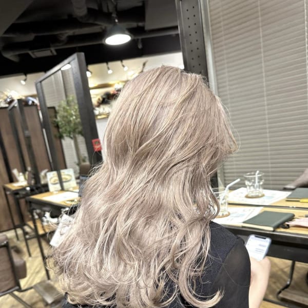 切りっぱなしボブ エアリーロング 美髪 ピンクブラウン