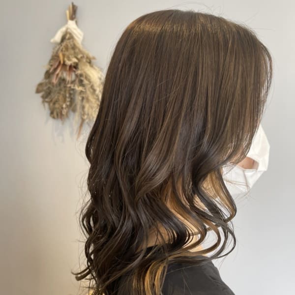 アッシュブラウン×インナーカラー