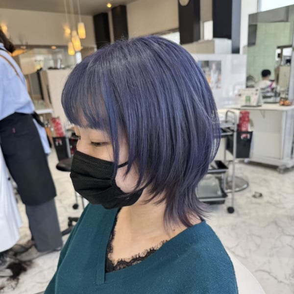 ウルフカット&ラベンダーカラー